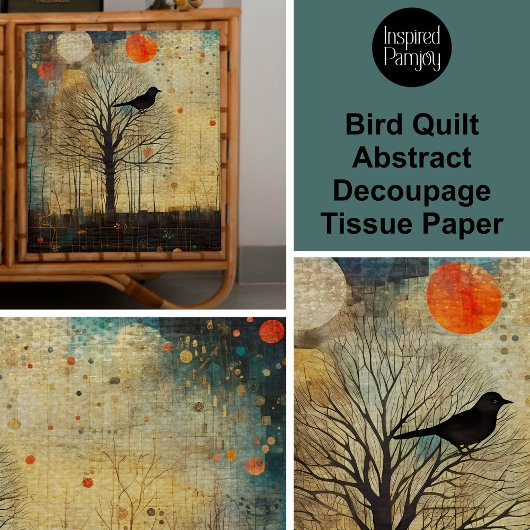 Vogelquilt Abstracte decoupage Tissuepapier