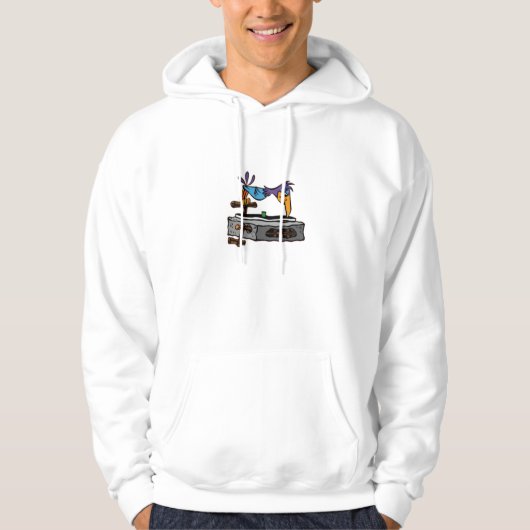 Vogelrecordspeler Hoodie (Voorkant)
