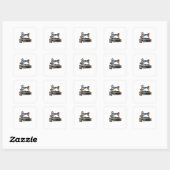Vogelrecordspeler Vierkante Sticker (Vel)