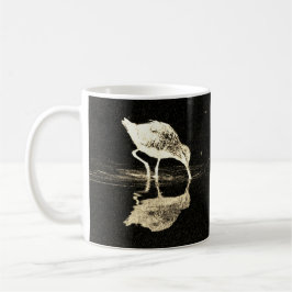 Vogelreflectie Zwart en Wit Natuurliefhebber Koffiemok