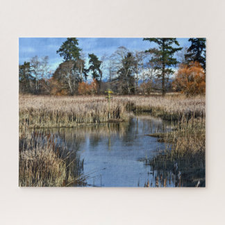 Vogelreservaat in riviermoeras legpuzzel