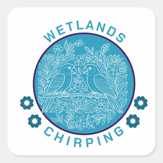 vogelreservaat vierkante sticker (Voorkant)