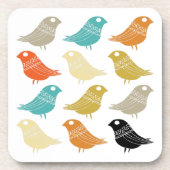 vogelretro Abstract kleurrijk Bier Onderzetter (Voorkant)