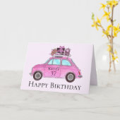 vogelretro-fiat 500 kaart (Gele Bloem)