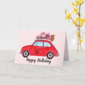 vogelretro-fiat 500 kaart (Gele Bloem)