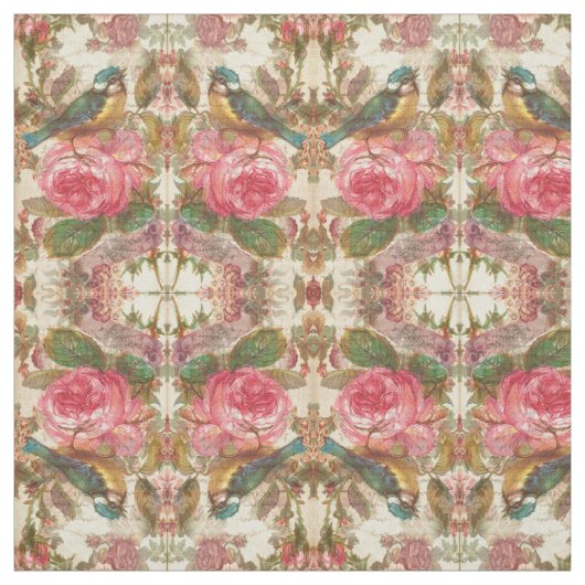 VogelRoos Stof (Swatch)