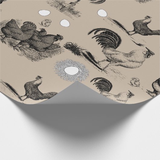  vogelrooster Eipatroon Cadeaupapier (Hoek)