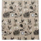  vogelrooster Eipatroon Douchegordijn (Voorkant)