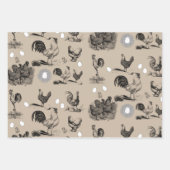 vogelrooster Eipatroon Inpakpapier Vel (Voorkant 3)