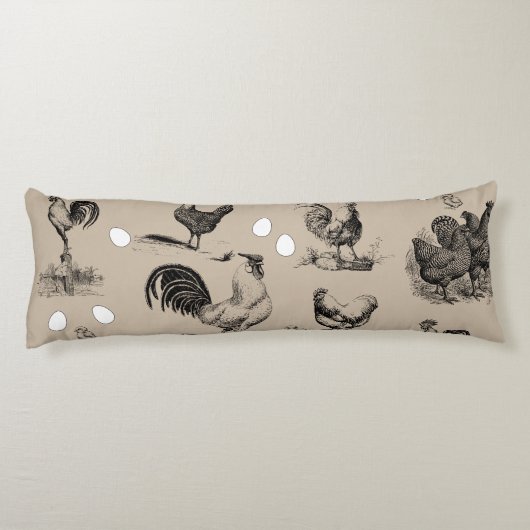  vogelrooster Eipatroon Lichaamskussen (Achterkant)