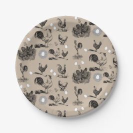 vogelrooster Eipatroon Papieren Bordje