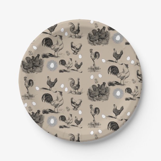  vogelrooster Eipatroon Papieren Bordje (Voorkant)