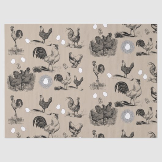 vogelrooster Eipatroon Tissuepapier (Voorkant)