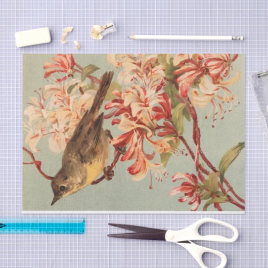 vogelroze bloemen bloemen tissuepapier (Craft)