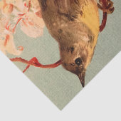 vogelroze bloemen oude illustratie tissuepapier (Detail)