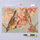vogelroze bloemen oude illustratie tissuepapier (Craft)