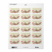 vogelroze bloesem-labels etiket (Full Sheet)