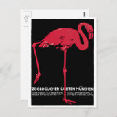  vogelroze flamingo in de Duitse dierentuin Münche Briefkaart (Voorkant / Achterkant)