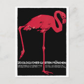 vogelroze flamingo in de Duitse dierentuin Münche Briefkaart (Voorkant)