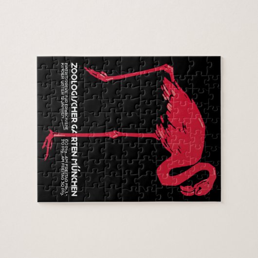  vogelroze flamingo in de Duitse dierentuin Münche Legpuzzel (Horizontaal)