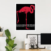  vogelroze flamingo in de Duitse dierentuin Münche Poster (Thuiskantoor)