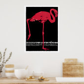 vogelroze flamingo in de Duitse dierentuin Münche Poster (Keuken)