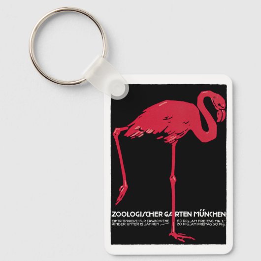 vogelroze flamingo in de Duitse dierentuin Münche Sleutelhanger (Voorkant)