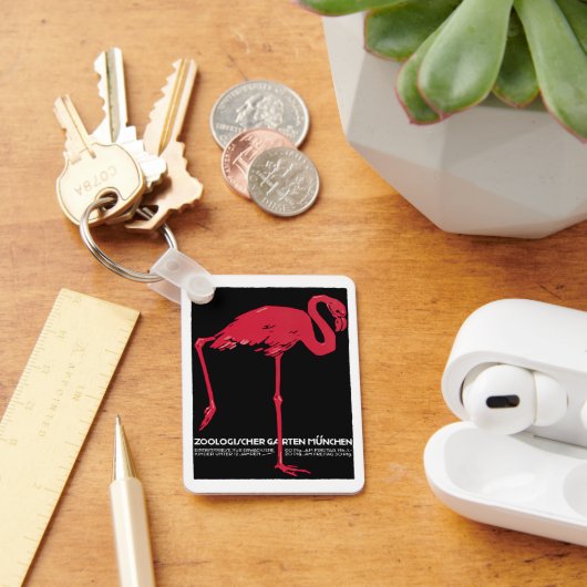  vogelroze flamingo in de Duitse dierentuin Münche Sleutelhanger (Bureau)