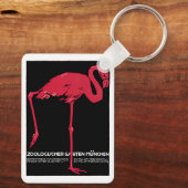 vogelroze flamingo in de Duitse dierentuin Münche Sleutelhanger (Achterkant)