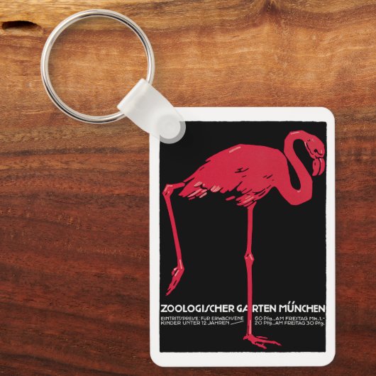 vogelroze flamingo in de Duitse dierentuin Münche Sleutelhanger (Voorkant)