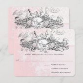 vogelroze muzikale rolgordijn RSVP (Voorkant / Achterkant)