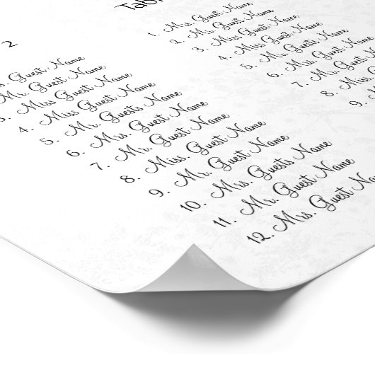  vogelroze roze zadel 12 tafels poster (Hoek)