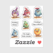 Vogels 1 grillig en schattig sticker (Vel)
