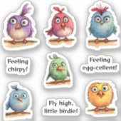 Vogels 1 grillig en schattig sticker (Voorkant)
