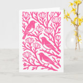 Vogels aan een boom kaart (Gele Bloem)