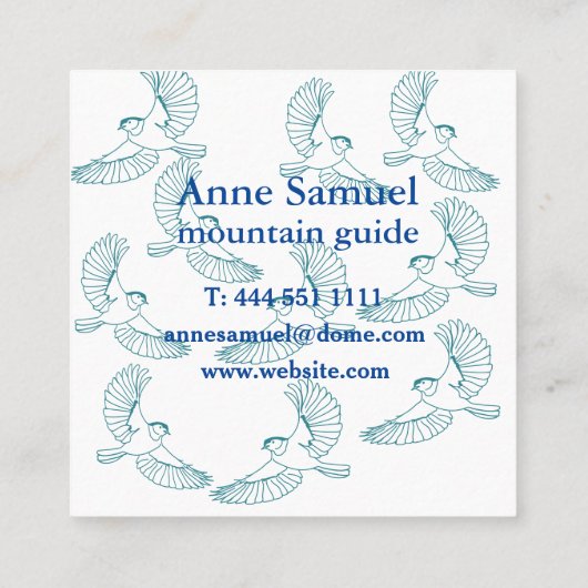 Vogels, aangepaste Visitekaartjes (Achterkant)