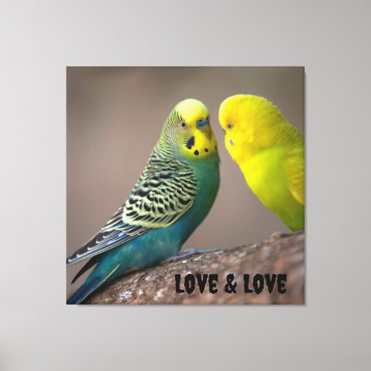 Vogels afbeelding Custom Liefde en Liefde Tekst Ui Canvas Afdruk (Voorkant)