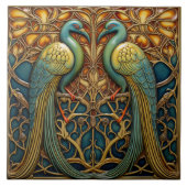 Vogels Antiek Art Nouveau Geïnspireerd Natuur Deco Tegeltje (Voorkant)