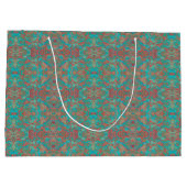 Vogels Arabesque Bohemian Boho Turquoise Red Green Groot Cadeauzakje (Achterkant)