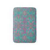 Vogels Arabesque Bohemian Pattern Turquoise Pink Badmat (Voorkant Verticaal)