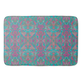 Vogels Arabesque Bohemian Pattern Turquoise Pink Badmat