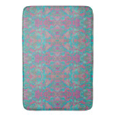 Vogels Arabesque Bohemian Pattern Turquoise Pink Badmat (Voorkant Verticaal)