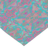 Vogels Arabesque Bohemian Pattern Turquoise Pink Korte Tafelloper (Hoek)