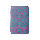 Vogels Arabesque Bohemian Turquoise Paarse Fuchsia Badmat (Voorkant Verticaal)
