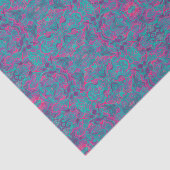 Vogels Arabesque Bohemian Turquoise Paarse Fuchsia Tissuepapier (Detail)