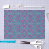 Vogels Arabesque Bohemian Turquoise Paarse Fuchsia Tissuepapier (Craft)