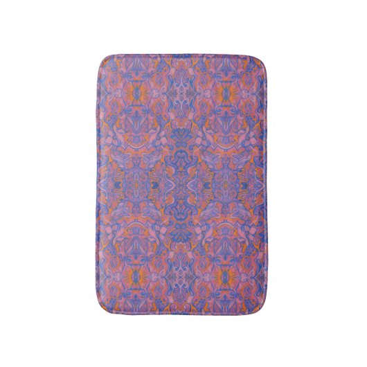 Vogels Arabesque Oriental Bohemian Boho Blue Sinaa Badmat (Voorkant Verticaal)