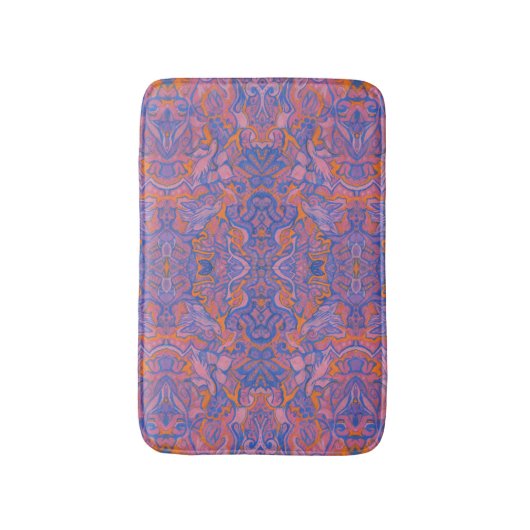 Vogels Arabesque Oriental Bohemian Boho Blue Sinaa Badmat (Voorkant Verticaal)