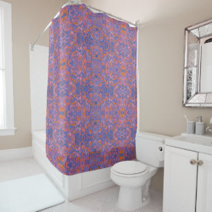 Vogels Arabesque Oriental Bohemian Boho Blue Sinaa Douchegordijn