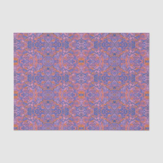 Vogels Arabesque Oriental Bohemian Boho Blue Sinaa Tissuepapier (Voorkant)